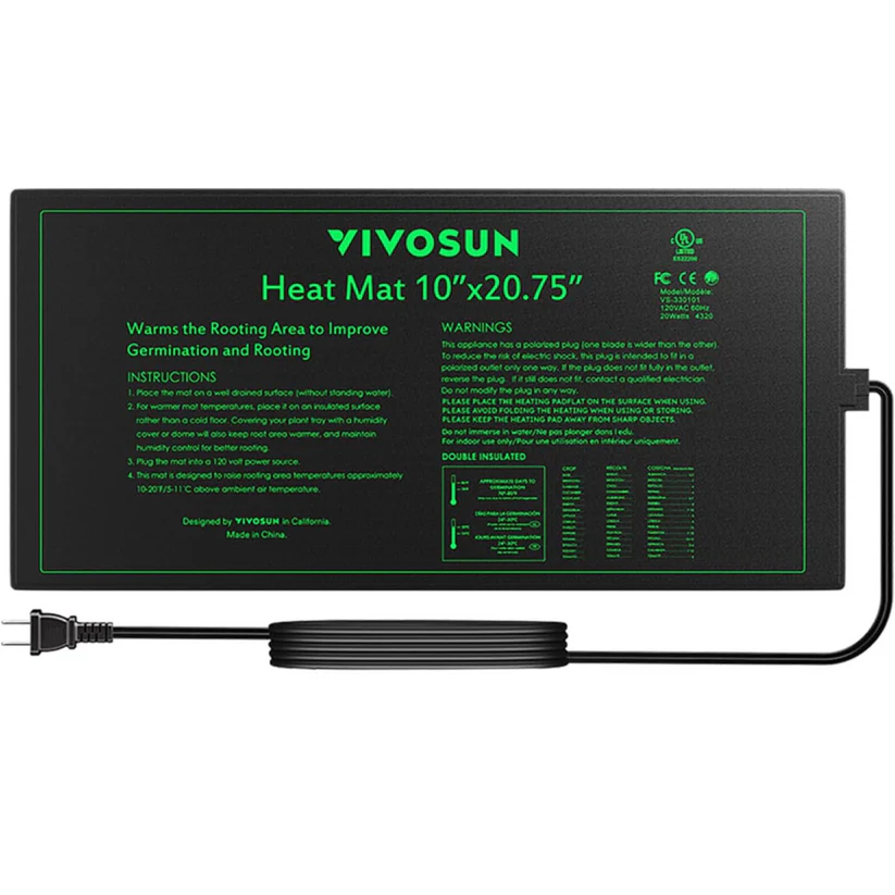 Promote faster germination and healthy roots with the VIVOSUN Seedling Heat Mat — durable, waterproof, and perfect for indoor plant growth.